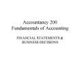 Accountancy 200 Fundamentals of Accounting