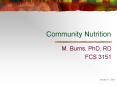 Community Nutrition
