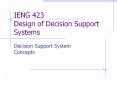 IENG 423 Design of Decision Support Systems