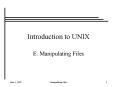 Introduction to UNIX