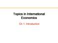 Topics in International Economics
