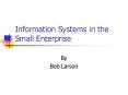 Information Systems in the Small Enterprise