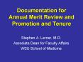 Documentation for Annual Merit Review and Promotion and Tenure