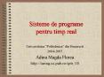 Sisteme de programe pentru timp real