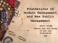 Foundations of Modern Management and New Public Management