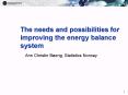 The needs and possibilities for improving the energy balance system