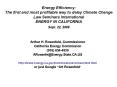 Energy Efficiency: The first and most profitable way to delay Climate Change Law Seminars Internatio