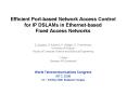 Efficient Portbased Network Access Control for IP DSLAMs in Ethernetbased Fixed Access Networks