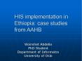 HIS implementation in Ethiopia: case studies from AAHB
