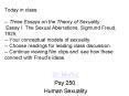 Today in class: Three Essays on the Theory of Sexuality Essay I' The Sexual Aberrations, Sigmund Fre