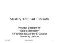 Mastery Test Part 1 Results
