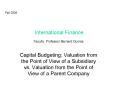 International Finance Faculty: Professor Bernard Dumas