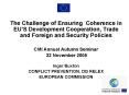 The Challenge of Ensuring Coherence in EUS Development Cooperation, Trade and Foreign and Security P