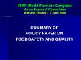 IFAP World Farmers Congress Asian Regional Committee Warsaw, Poland 1 June 2008