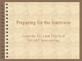 Preparing for the Interview