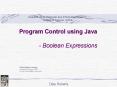 Program Control using Java Boolean Expressions