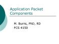 Application Packet Components