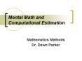 Mental Math and Computational Estimation
