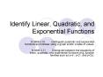 Identify Linear, Quadratic, and Exponential Functions