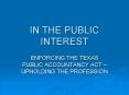 IN THE PUBLIC INTEREST