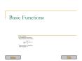 Basic Functions