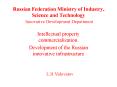 Russian Federation Ministry of Industry, Science and Technology Innovative Development Department