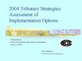 2004 Tributary Strategies: Assessment of Implementation Options
