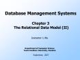 Database Management Systems Chapter 3 The Relational Data Model II