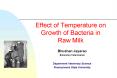Effect of Temperature on Growth of Bacteria in Raw Milk