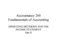 Accountancy 200 Fundamentals of Accounting
