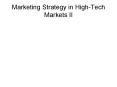 Marketing Strategy in HighTech Markets II