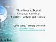 Three Keys to Digital Language Learning: Context, Context, and Context