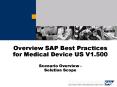 Overview SAP Best Practices for Medical Device US V1'500 Scenario Overview Solution Scope