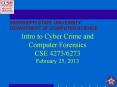 Intro to Cyber Crime and Computer Forensics CSE 42736273 September 28, 2009