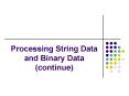 Processing String Data and Binary Data continue