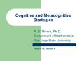 Cognitive and Metacognitive Strategies