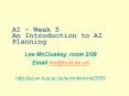 AI Week 5 An Introduction to AI Planning