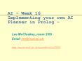 AI Week 16 Implementing your own AI Planner in Prolog