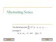 Alternating Series