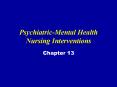 PsychiatricMental Health Nursing Interventions