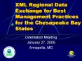 XML Regional Data Exchange for Best Management Practices for the Chesapeake Bay States