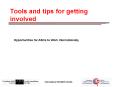Tools and tips for getting involved
