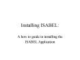 Installing ISABEL: