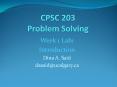 CPSC 203 Problem Solving