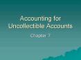 Accounting for Uncollectible Accounts