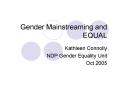 Gender Mainstreaming and EQUAL