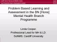 Problem Based Learning and Assessment in the BN Hons Mental Health Branch Programme