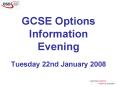 GCSE Options Information Evening