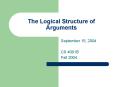 The Logical Structure of Arguments