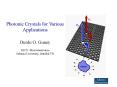Photonic Crystals for Various Applications